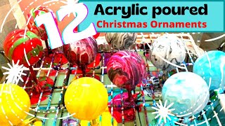 ACRYLIC POURED CHRISTMAS ORNAMENTS | Super simple to make and can fit any christmas decor