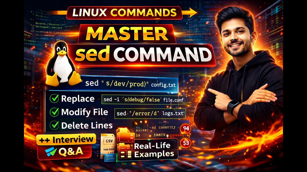 SED Command Explained Clearly | Linux Text Processing Tutorial - YouTube