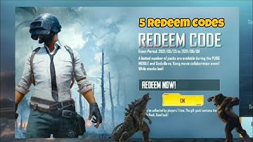 PUBG MOBILE Traverse 5 Redeem Codes | Godzilla vs kong Collaboration 5 redeem codes | DEMON KING