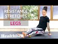 Resistance stretching exercises for legs