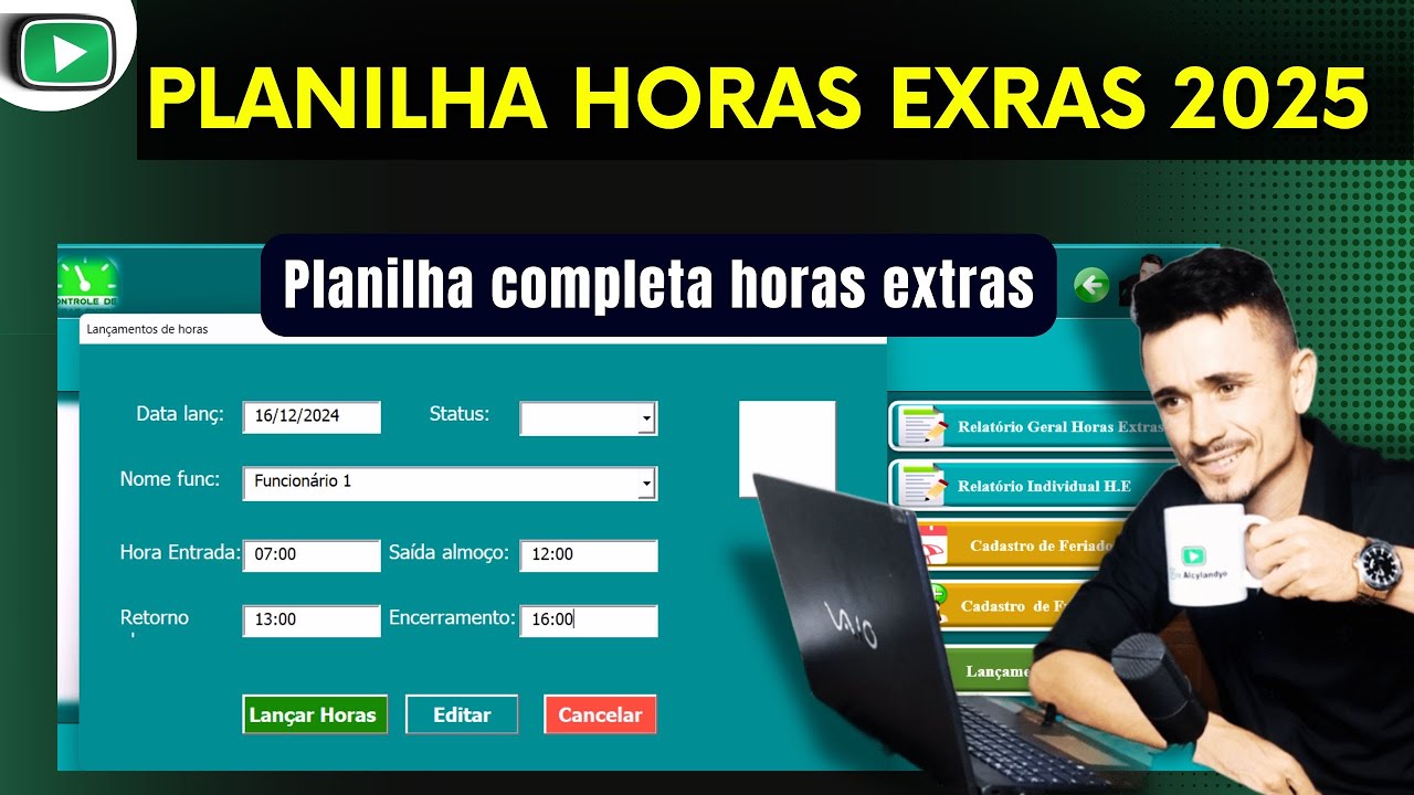 Planilha Para Controle Completo de Horas Extras e Banco de Horas 2025 ...
