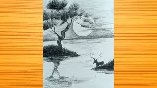 Easy Pencil Beautiful Scenery Easy Pencil Nature Drawing - Goimages Board