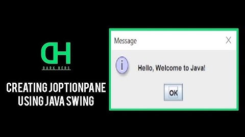 Creating JOptionPane using Java Swing