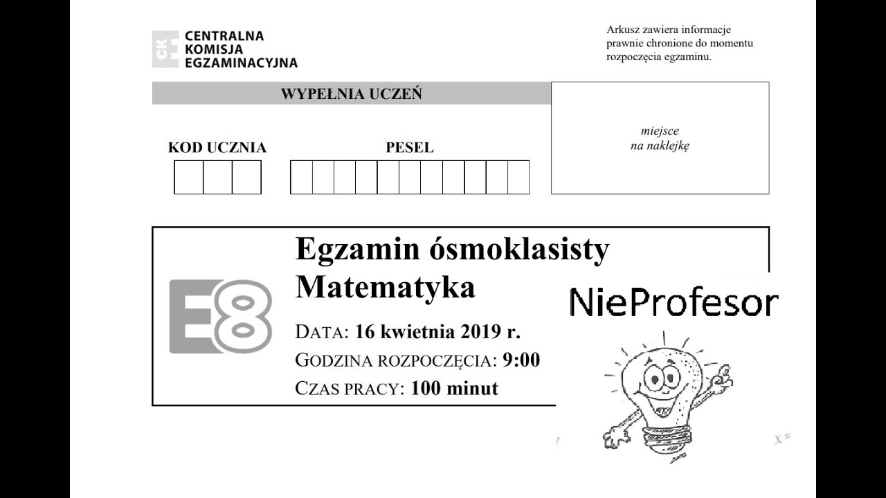 Sprawdzian 8klasisty Matematyka Nowa Era 2019