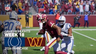 Indianapolis Colts VS Washington Commanders - Week 18 - Game Highlights