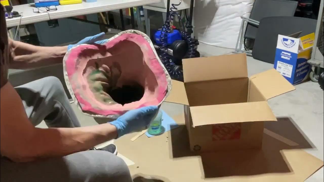 Roto casting Resin Monster Head In Silicone Mold YouTube