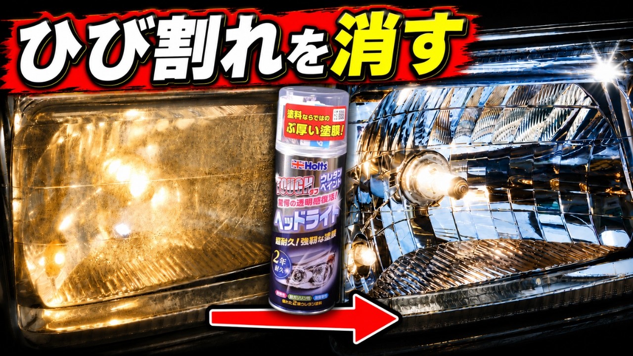 Yellowed Headlights: 8-Step vs 3-Step Sanding【Urethane Spray