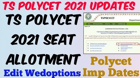TS POLYCET 2021 seat Allotment//Check your Seat Allotment//Polycet 2021 Imp Dates