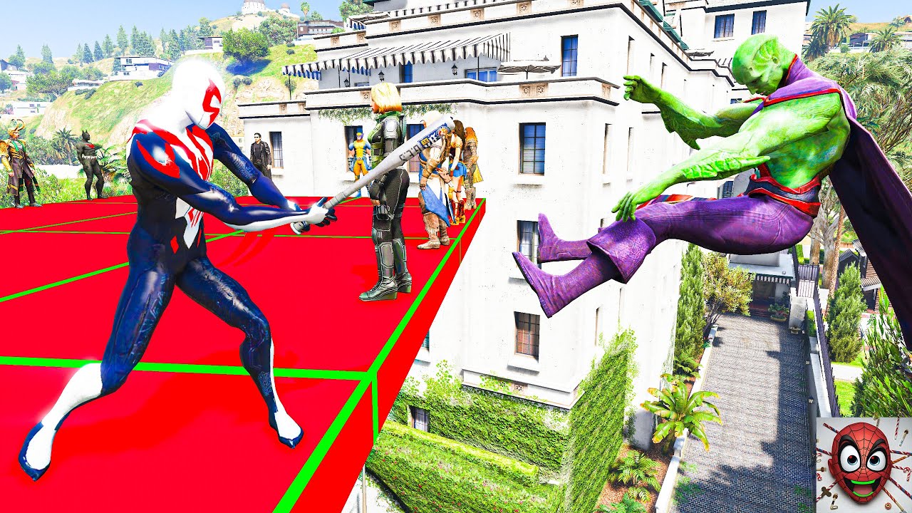 GTA 5: THAT WAS BRUTAL! SPIDER-MAN WITH A BASEBALL BAT vs SUPERHEROES! (Euphoria Physics) Ep.26