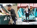 Living Off Of $10 A Day vs. $1,000 A Day