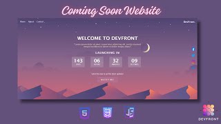 🎉 How to make Coming Soon Landing Page | FULL HTML, CSS & JavaScript Tutorial !  🎉