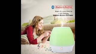 Ultrasonic Aromatherapy Diffuser, Air Humidifier, Air Purifier, Cool Mist With Bluetooth Speaker