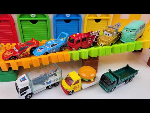 車のおもちゃで名前と色を楽しく覚えよう！TAYOガレージ&はてなボックス☆ Let's Learn Names and Colors with Toy Cars