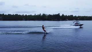Water Skiing Barefootn Round Lake Ontario 9/22