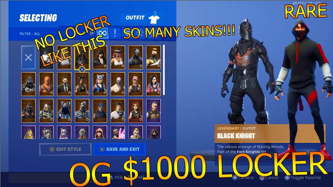 My 1000 Fortnite Locker Showcase! YouTube