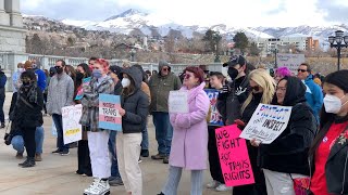 Protest outside the Capitol over transgender student athlete bill