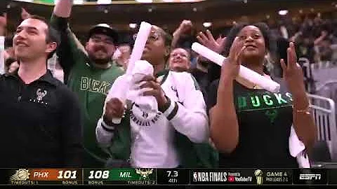 CROWD GOING CRAZY OVER BUCK GAME 4 WIN CHANTING BUCKS IN 6