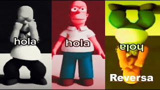 hola de homero bailando con diferentes efectos