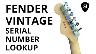 FENDER VINTAGE SERIAL NUMBER LOOKUP Epiphone Serial Code