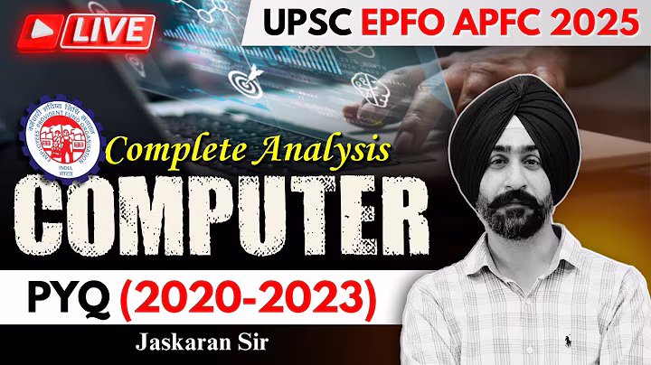 UPSC EPFO APFC CRT 2025 | Complete Analysis of Computer PYQ (2020-2023) | Jaskaran Sir