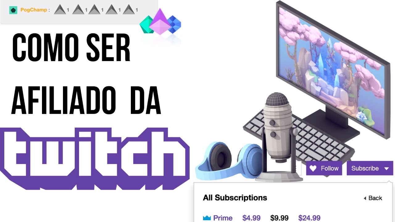 Como se tornar um streamer afiliado pela twitch? 