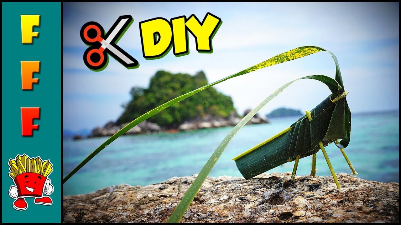 ✂️ DIY | Palm Tree Leaf GRASSHOPPER fries logo