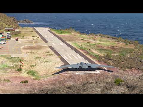 Wow Shocking Vertical Takeoff! B-2 Spirit Stealth Bomber on Short Runway
