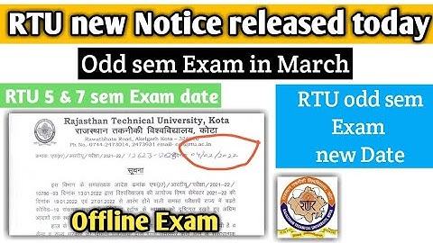 RTU odd sem Exam date 2022🔥| RTU new Notice released today 🔥| RTU exam date released | rtu update