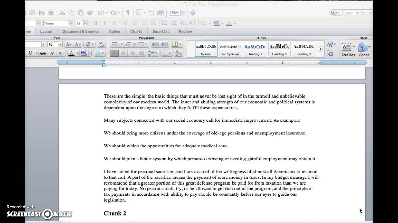 Audio~The Four Freedoms by Franklin D. Roosevelt