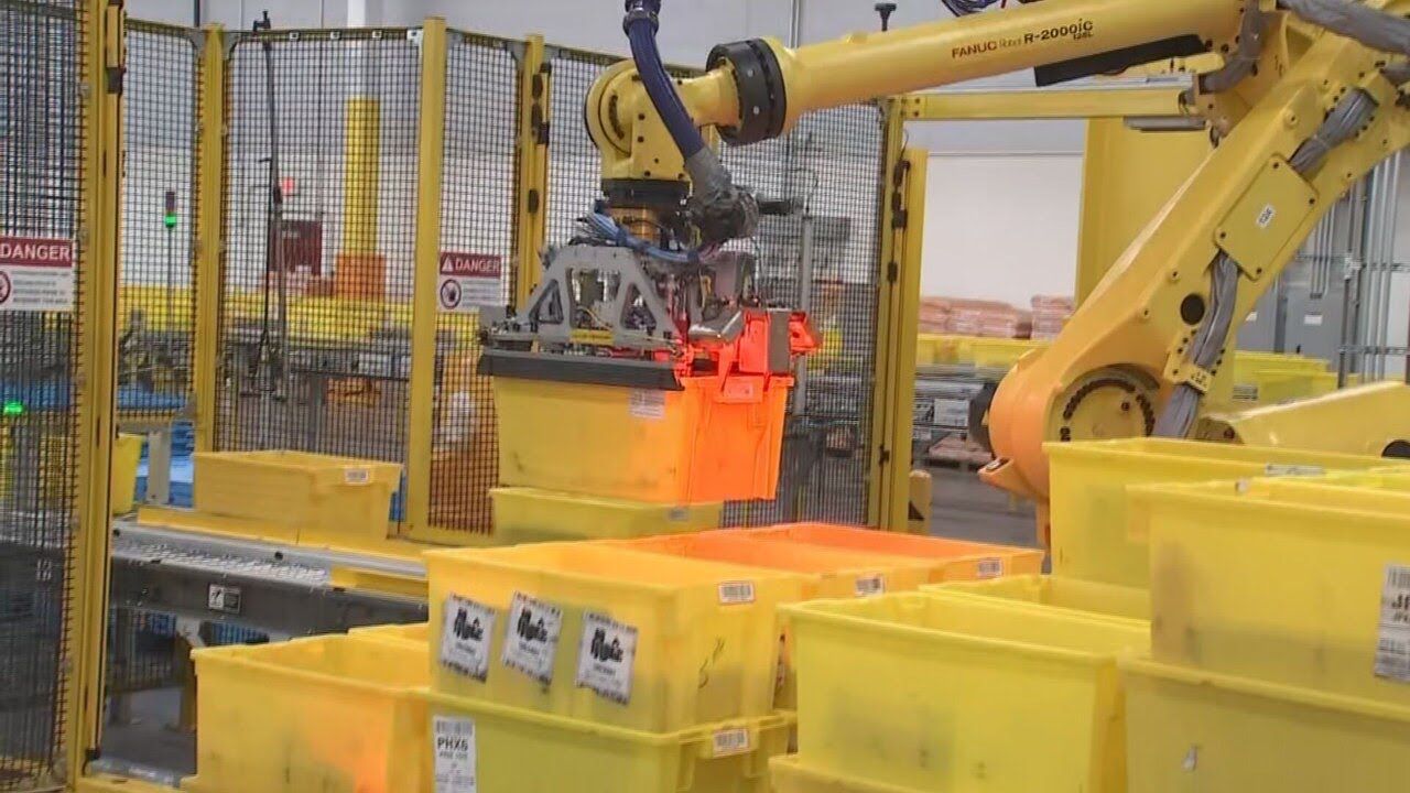Workers, robots fulfill Cyber Monday orders at Amazon's facility