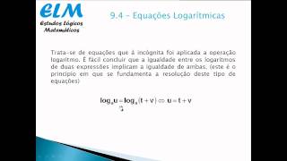 ELM MODULO 04 Eixo 1 Cálculo Diferencial e Integral Função Logaritmica Parte 02 de 06 ELM MODULO 04 Eixo 1 Cálculo Diferencial e Integral Função Logaritmica Parte 02 de 06