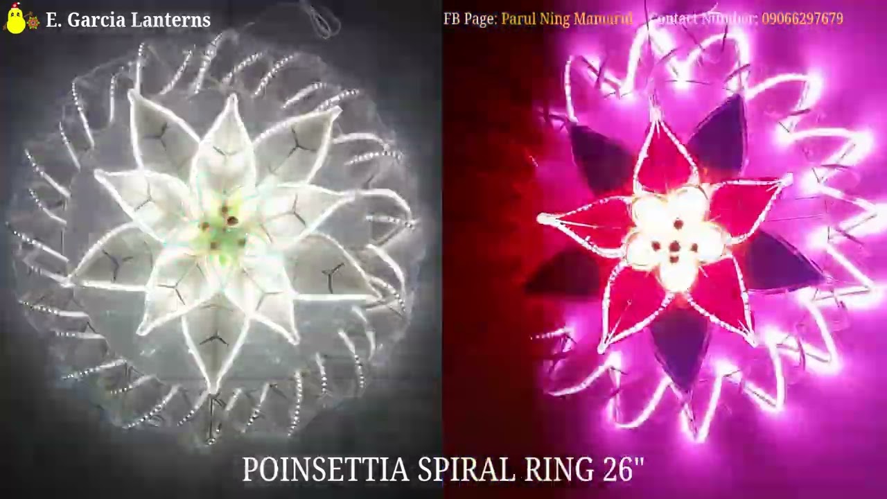 POINSETTIA SPIRAL RING 26" CAPIZ LANTERN #christmaslantern #sanfernandopampanga #capiz