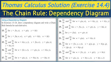 Chain rule Dependency diagram | Thomas calculus exercise 14.4 Q13 - Q24 || Lec 39
