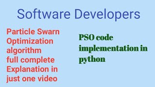 Particle Swarm Optimization || PSO