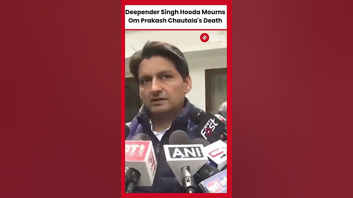 Deepender Singh Hooda Mourns Om Prakash Chautala's Death, Calls It a Huge Loss