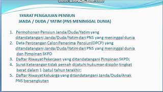 vidio pembelajaran persyaratan pengajuan pensiun