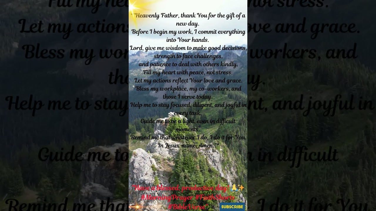 Prayer before going to work Proverbs 16:3 