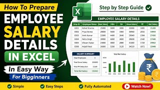 How To Prepare Employee Salary Details In Excel In Easy Way For Bigginners