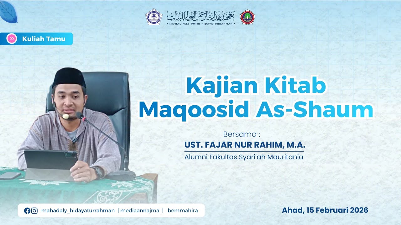 Dauroh Fikih Ramadhan | Bersama: Ustadz Fajar Nur Rahim, M.A.