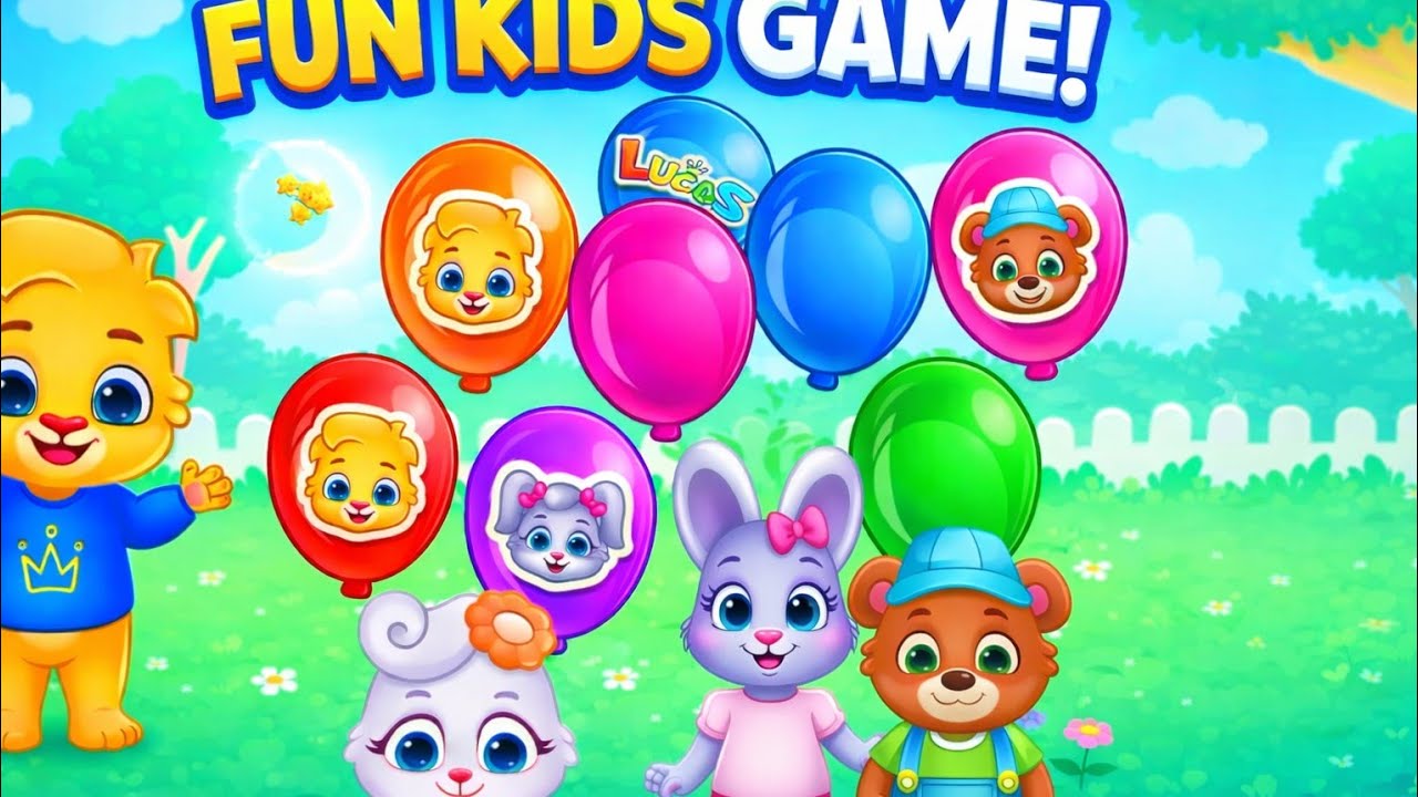 FUN KIDS GAME 🎈 | Bunny & Bear Balloon Surprise 🐰🐻 | Learn Colors & Animals
