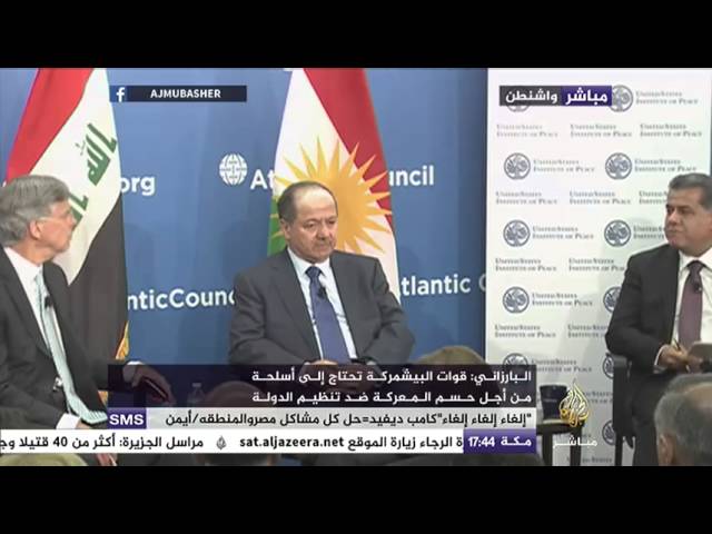 رئيس إقليم كردستان مسعود برزاني يتحدث عن العلاقات العراقية الأمريكية والحرب على تنظيم الدولة