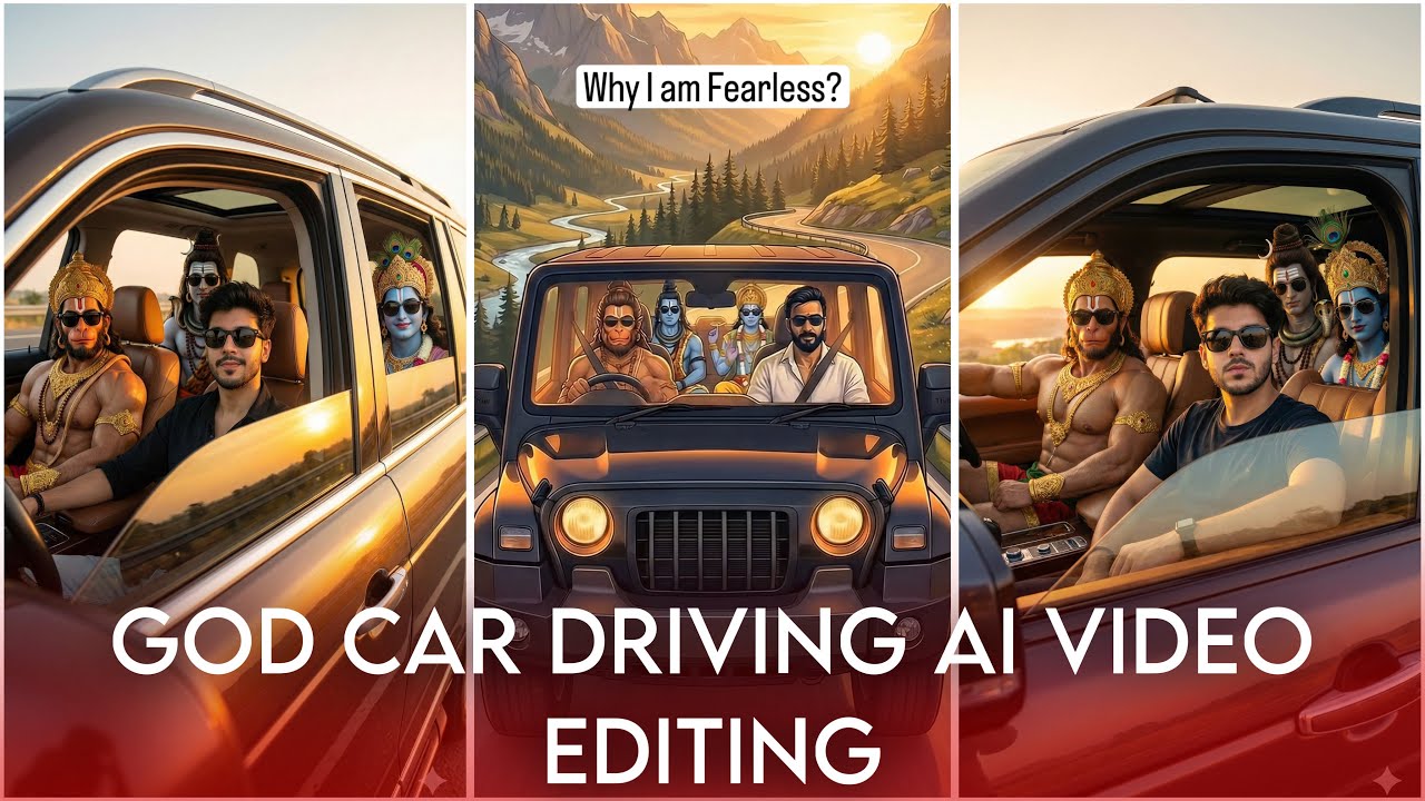GOD In Car Trending Reels Editing | Bhagwan Ji Driving Car Ai Video Editing | God In Car TrendEdit
