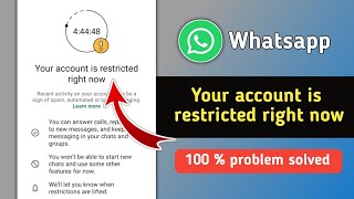 How to Fix Your Account is Restricted Right Now Problem on Whatsapp