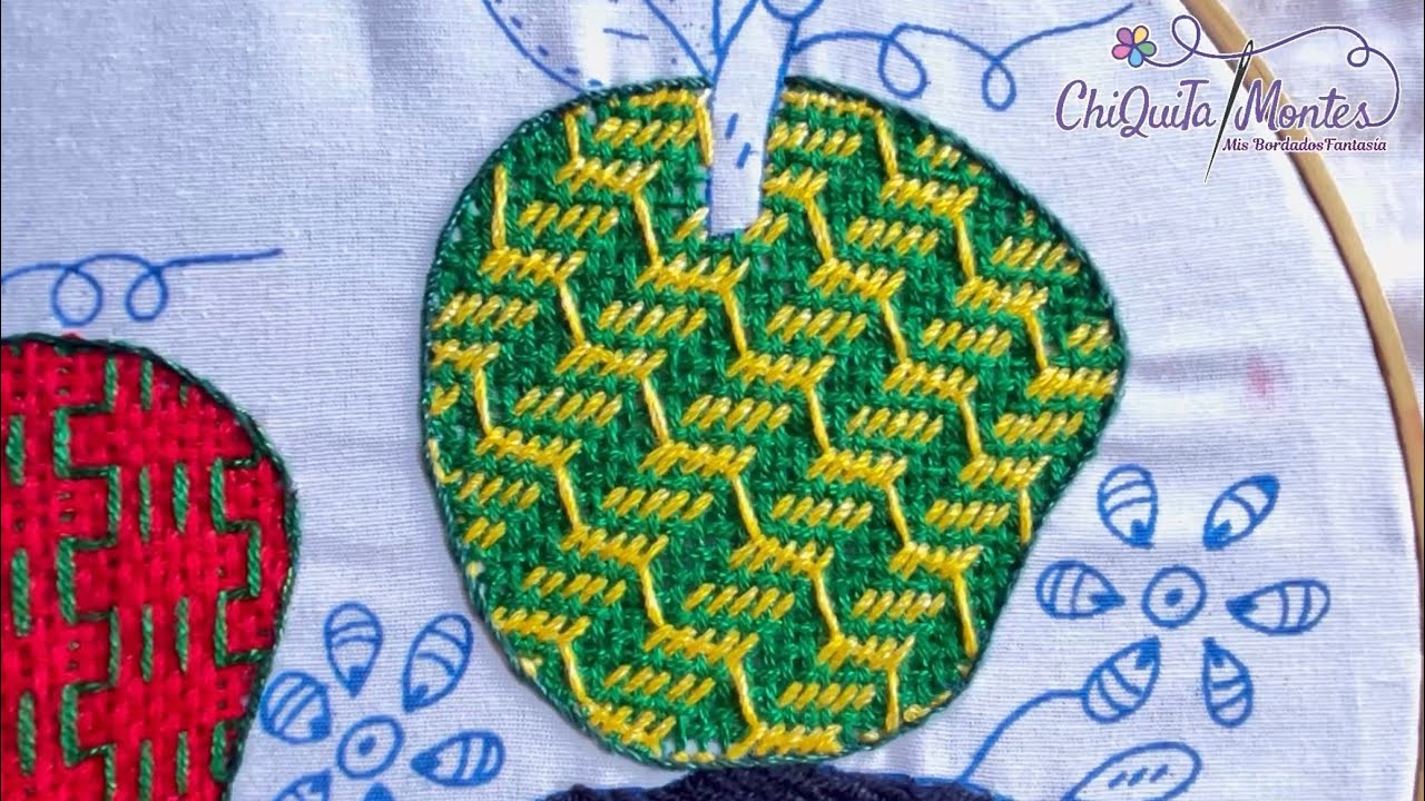 Bordado Fantasía Manzana 17 #bordado #embroidery #manualidades 