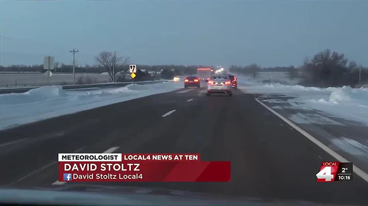 Blowing snow creates ground blizzard-like conditions for evening commute - clipped version