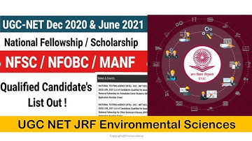 national fellowship for environmental science | NFSC| NFOBC | MANF| ENVIROCADEMY | UGC NET JRF 2022