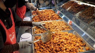 The mecca of chicken! Fried baby crab, coconut shrimp, fried chicken - Korean street food