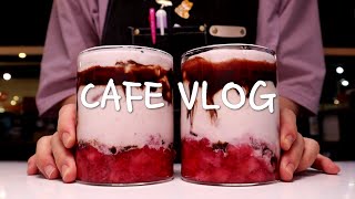 Eng) CAFE VLOG | 딸기 콜드폼 초콜릿 | ASMR | 카페 브이로그 | 카페 사장 | 카페 알바 | 잠안올때보는영상 | 멍때리는영상 | Korea cafe