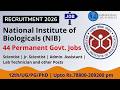 NIB Recruitment 2026: Scientist, Junior Scientist & Laboratory Technician Jobs