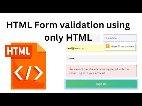 HTML Form validation using only HTML